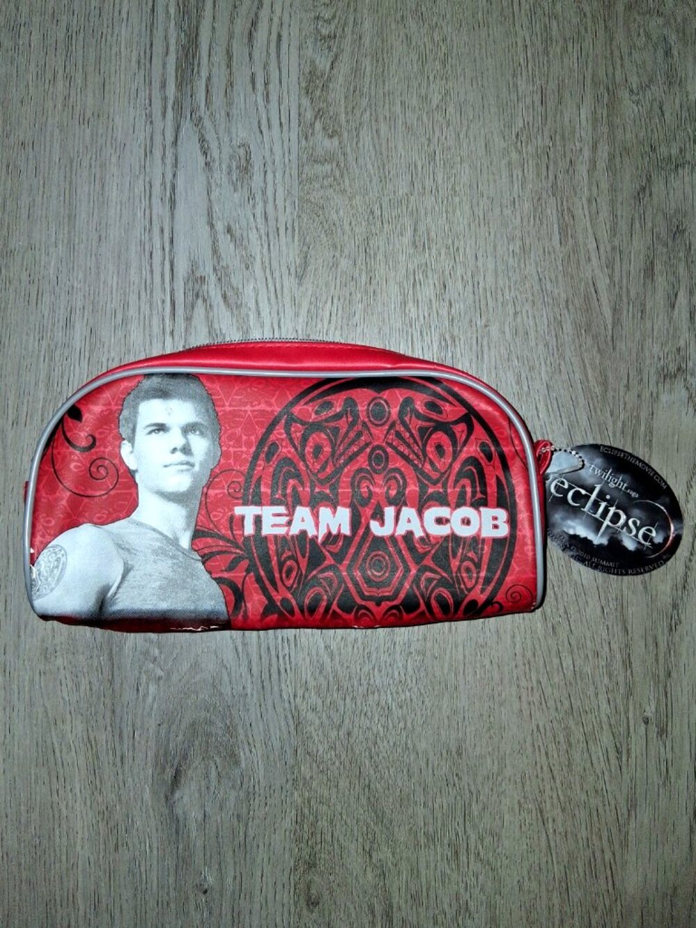 Vintage Y2k Twilight Eclipse Team Jacob Accessory Bag Zipper Pouch Makeup Case